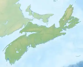 Location of the lake in Nova Scotia, Canada.