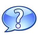 Image of a question mark in a speech bubble.