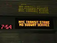 Image 47Metropolitan Transportation Authority (New York) notice of subway closure during the 2005 New York City transit strike.