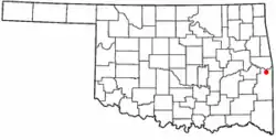 Location of Spiro, Oklahoma