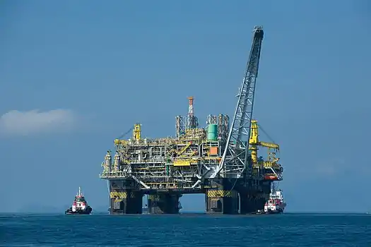 Oil platform P-51 off the Brazilian coast is a semi-submersible platform