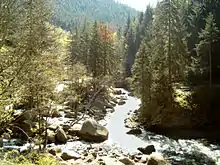 Image 28The Oker with white water. A footpath is on the right bank. (from Harz)