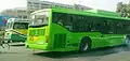 Old Tata DTC bus and New Tata Marcopolo DTC bus side by side rear view