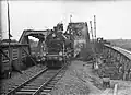 Locomotive NS 3759 at the reopening of the railway bridge in Buggenum on 29 September 1947.