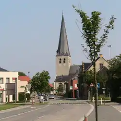 Street view with Holy Cross Church