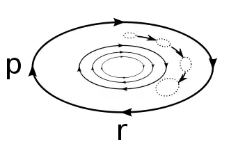 Figure 1: Phase portrait of a harmonic oscillator showing spreading due to the Langevin Equation.