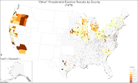 Map of "other" presidential election results by county