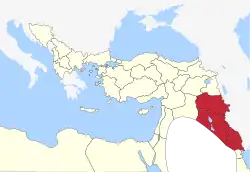 Approximate area under Mamluk rule.