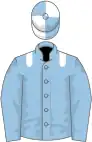 Light blue, white epaulets, white and light blue quartered cap