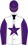 White, purple star, sleeves and cap