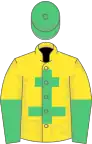 Yellow, Emerald Green Cross of Lorraine, halved sleeves, Emerald Green cap