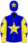 Blue, yellow star, yellow sleeves, blue stars, blue cap, yellow star