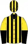 Yellow and black stripes, halved sleeves