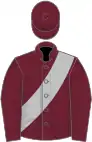 Claret, silver sash