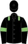 Black, light green epaulettes, black sleeves, light green armlets, black cap