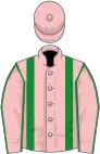 Pink, green braces and seams on sleeves