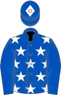 Blue, white stars on body, star on cap