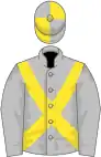 Silver grey, yellow cross-belts, quartered cap