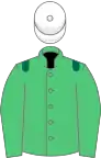 Emerald green, dark green epaulets, white cap