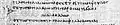 Detail of P.Lit.Lond. 96 col. xiii (late first–early second century CE): a coronis (with a forked paragraphos) marking the end of Herodas, Mimiamb 2 followed by the title and beginning of Mimiamb 3.