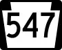 Pennsylvania Route 547 marker