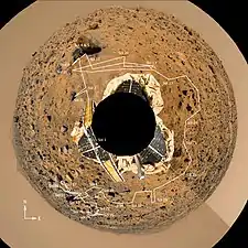 Rover Map of Sojourner's route on Mars (Sol 83, 1997) (Archive).