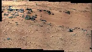 "Rocknest" sand patch on Mars – target for the first use of Curiosity's scoop (September 28, 2012).