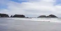 Beach of Puñihuil, islands in the background