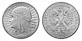 Polonia depicted on a Polish 10 Złoty coin of 1932