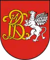 Former coat of arms of Choroszcz with the initials KB (Jan Klemens Branicki) and the Griffin