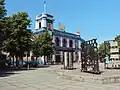 Robert Jacobsen's sculpture in front of the Palads Cinema