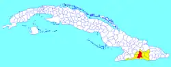 Palma Soriano municipality location in Cuba.