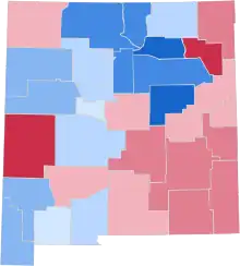 Image 26Party registration by New Mexico county (February 2023):  Democratic >= 30%  Democratic >= 40%  Democratic >= 50%  Democratic >= 60%  Democratic >= 70%  Republican >= 40%  Republican >= 50%  Republican >= 60% (from New Mexico)