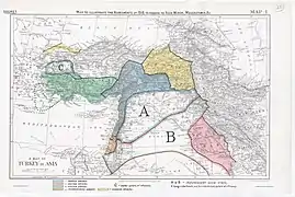 January 1919 British Foreign Office memorandum summarizing the wartime agreements between Britain, France, Italy and Russia regarding Ottoman territory.