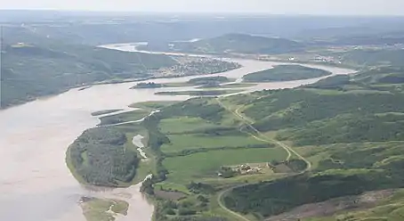 Aerial view of the Town of Peace River