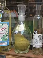 Pear in a bottle of pear eau de vie