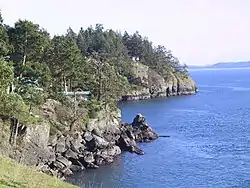 A view of North Pender Island's shoreline