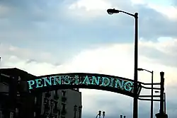 Penn's Landing sign