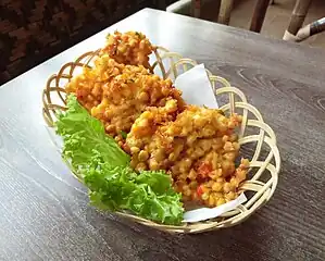 Bakwan jagung, a type of corn fritter