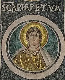 St. Perpetua of Carthage, mosaic, c. 1280.