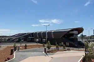 Perth Stadium station concourse long shot