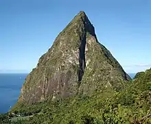 Petit Piton seen from the Piton Mitan ridge