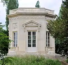 Louis XVI style pediment of the Belvédère, part of the Petit Trianon, by Richard Mique, completed in 1781