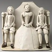 Pew group, c. 1745, salt-glazed stoneware