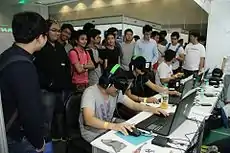 Participants trying out Oculus Rift