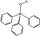 Skeletal formula of triphenyltin hydroxide