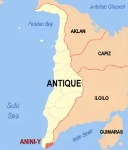 Map of Antique with Anini-y highlighted