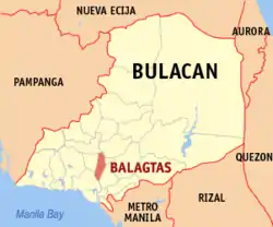 Map of Bulacan with Balagtas highlighted