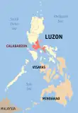 Map of the Philippines highlighting Calabarzon