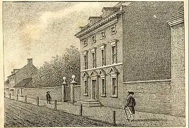 The third presidential mansion, President's House in Philadelphia, occupied by Washington from November 1790 – March 1797. Occupied by Adams: March 1797 – May 1800.